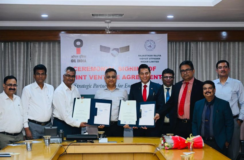  राजस्थान में ऐतिहासिक समझौता: ऑयल इंडिया और RVUNL मिलकर 1.2 गीगावॉट नवीकरणीय ऊर्जा परियोजना शुरू करेंगे”
