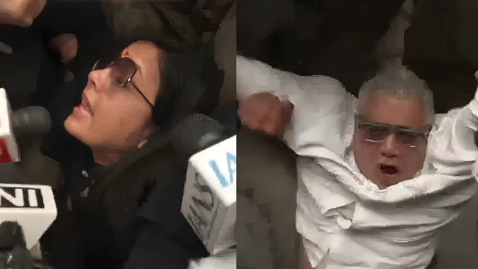  बंगाल में ईडी के छापेमारी के बाद टीएमसी सांसदों ने गृहमंत्री के घर के बाहर प्रदर्शन किया