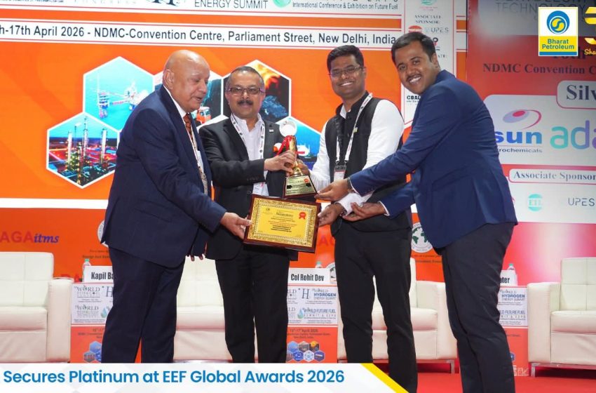  बीपीसीएल को ‘सतत विकास के लिए नवीकरणीय ऊर्जा समाधान’ में प्लेटिनम अवार्ड