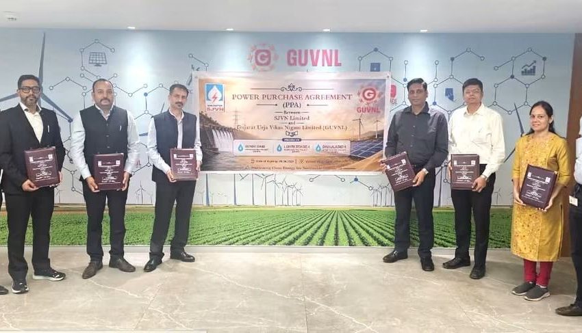  हिमाचल की तीन जलविद्युत परियोजनाओं से बिजली आपूर्ति के लिए एसजेवीएन ने GUVNL के साथ किए पीपीए
